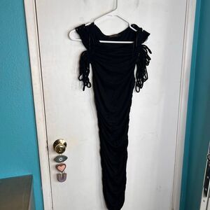 SUPERTRASH bodycon fringe on arms very sexy little black dress